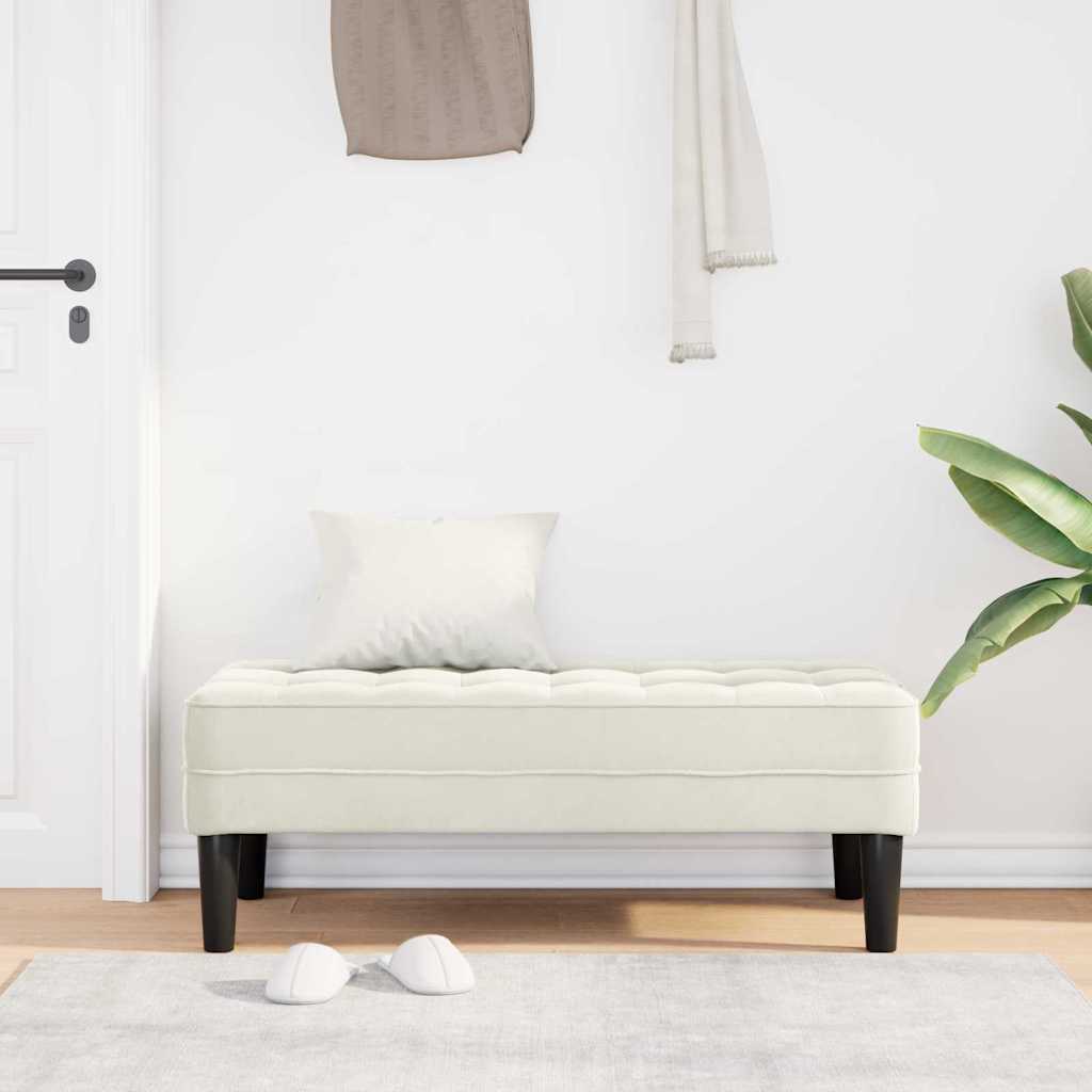 vidaXL παγκάκι με μαξιλάρι Κρεμ 113 x 57 x 39 εκ. Βελούδο