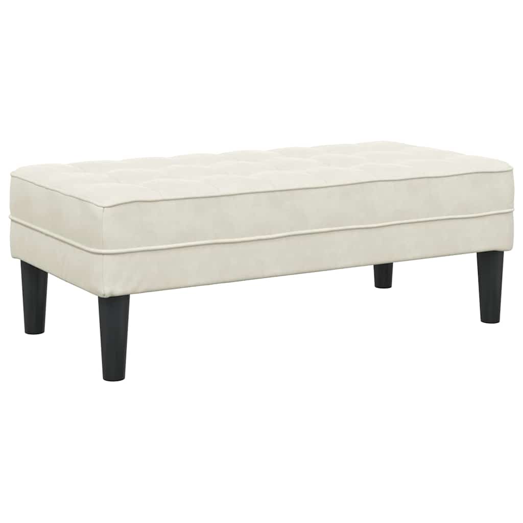 vidaXL παγκάκι με μαξιλάρι Κρεμ 113 x 57 x 39 εκ. Βελούδο