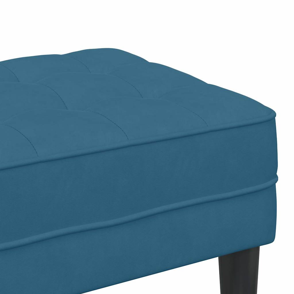 vidaXL παγκάκι με μαξιλάρι Μπλε 113 x 57 x 39 εκ. Βελούδο