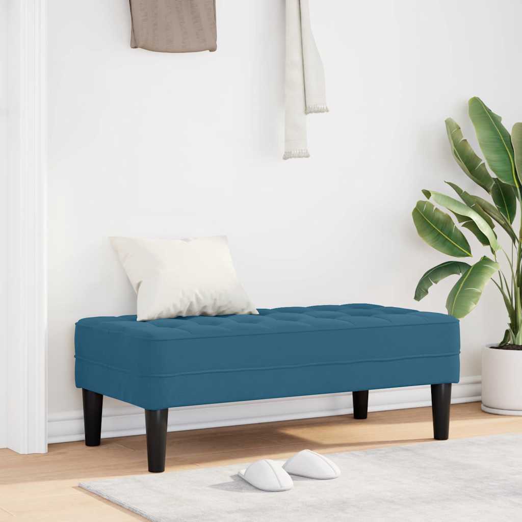 vidaXL παγκάκι με μαξιλάρι Μπλε 113 x 57 x 39 εκ. Βελούδο