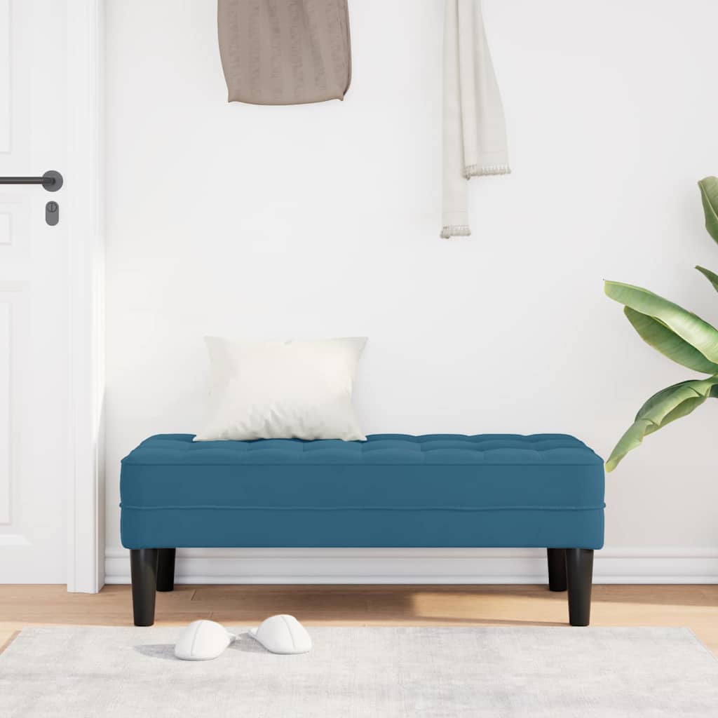 vidaXL παγκάκι με μαξιλάρι Μπλε 113 x 57 x 39 εκ. Βελούδο