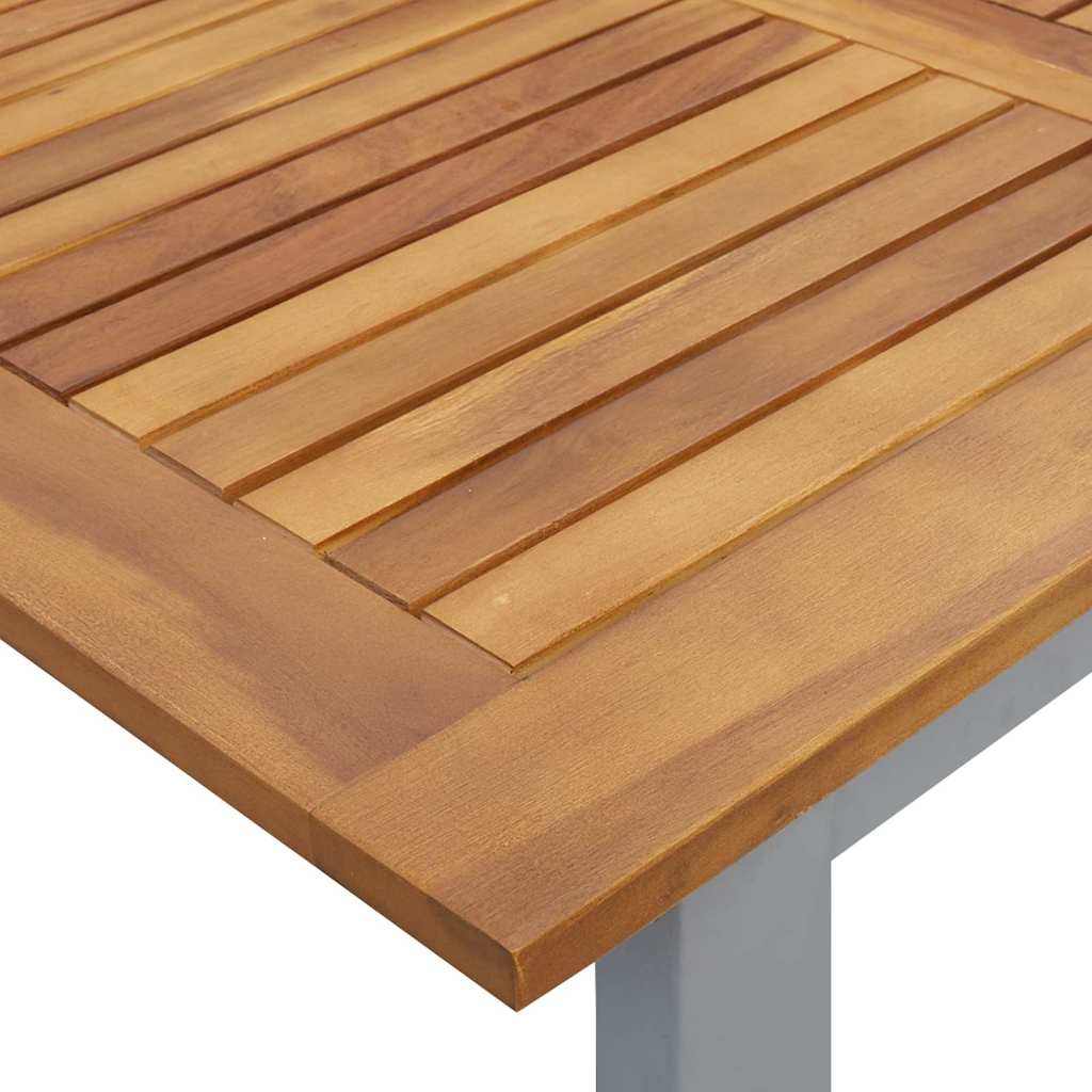 vidaXL Τραπέζι Κήπου Γκρι 200 x 90 x 75 cm Στερεό Ξύλο Ακακίας