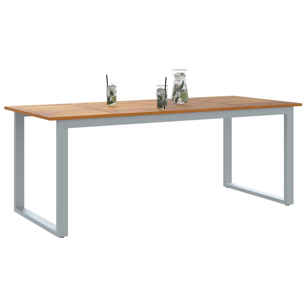 vidaXL Τραπέζι Κήπου Γκρι 200 x 90 x 75 cm Στερεό Ξύλο Ακακίας