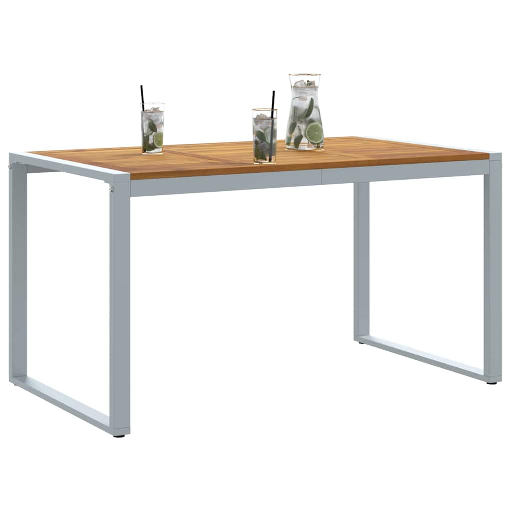 vidaXL Τραπέζι Κήπου Γκρι 140 x 80 x 75 cm Στερεό Ξύλο Ακακίας