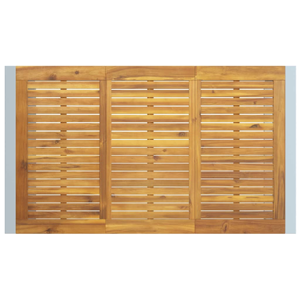 vidaXL Τραπέζι Κήπου Γκρι 140 x 80 x 75 cm Στερεό Ξύλο Ακακίας