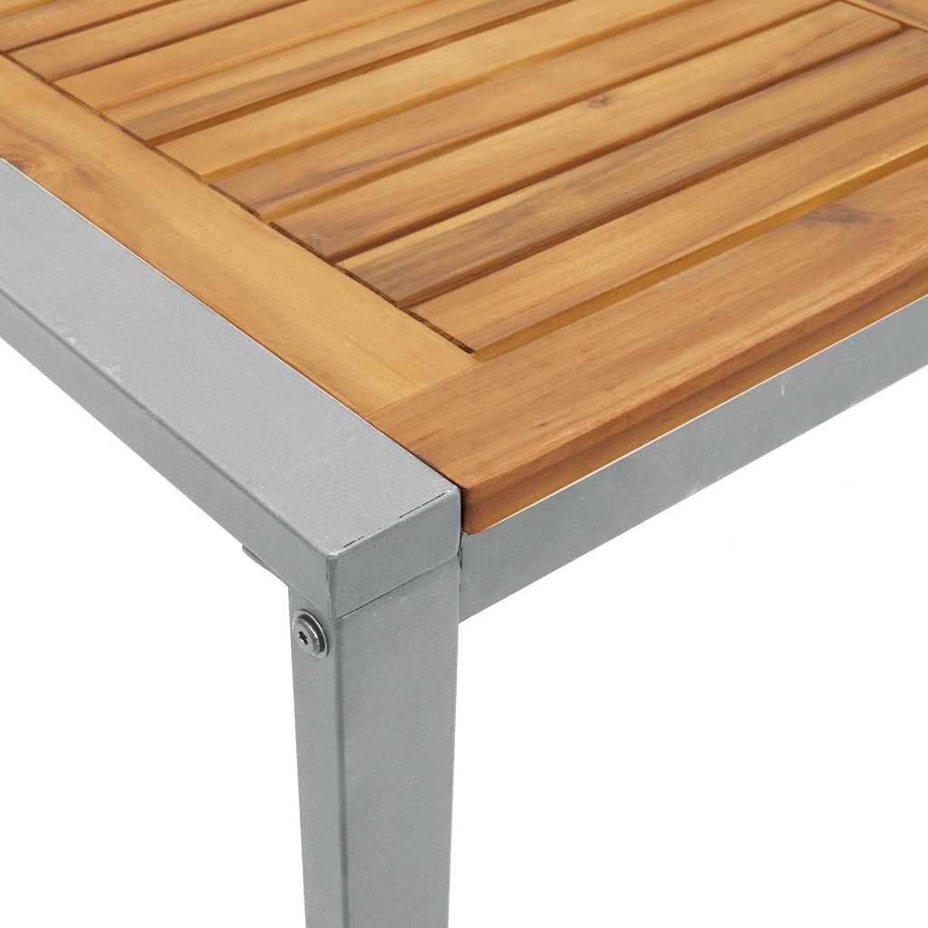 vidaXL Τραπέζι Κήπου Γκρι 160 x 80 x 75 cm Στερεό Ξύλο Ακακίας