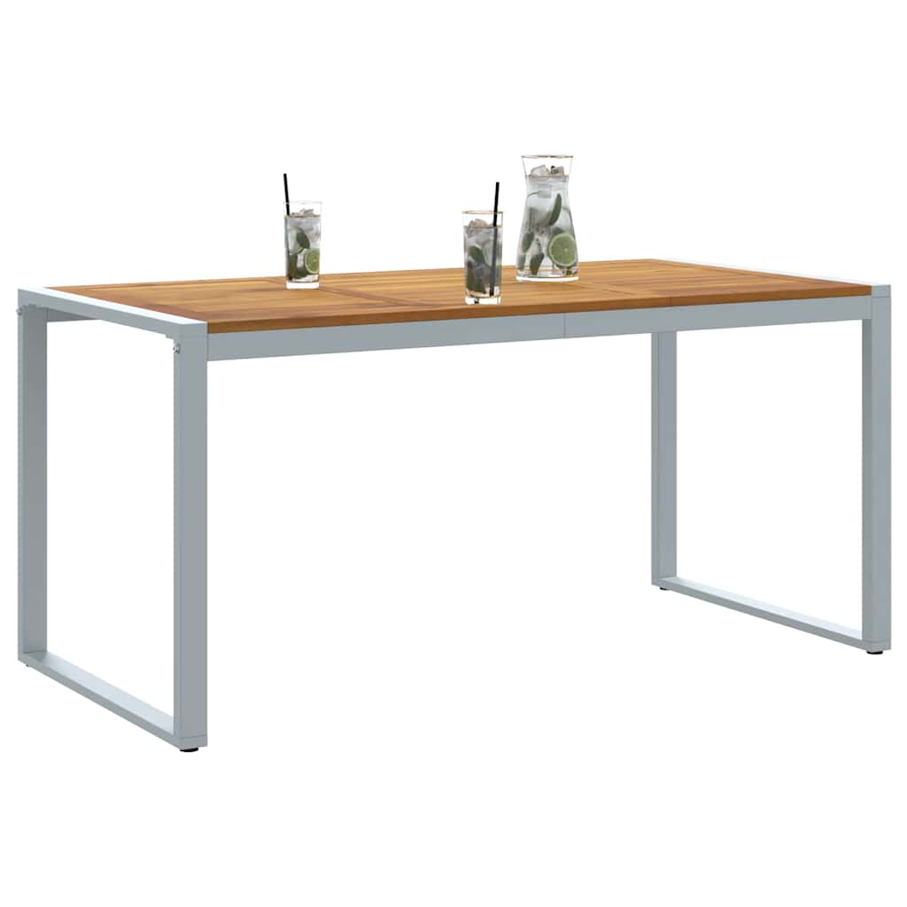 vidaXL Τραπέζι Κήπου Γκρι 160 x 80 x 75 cm Στερεό Ξύλο Ακακίας