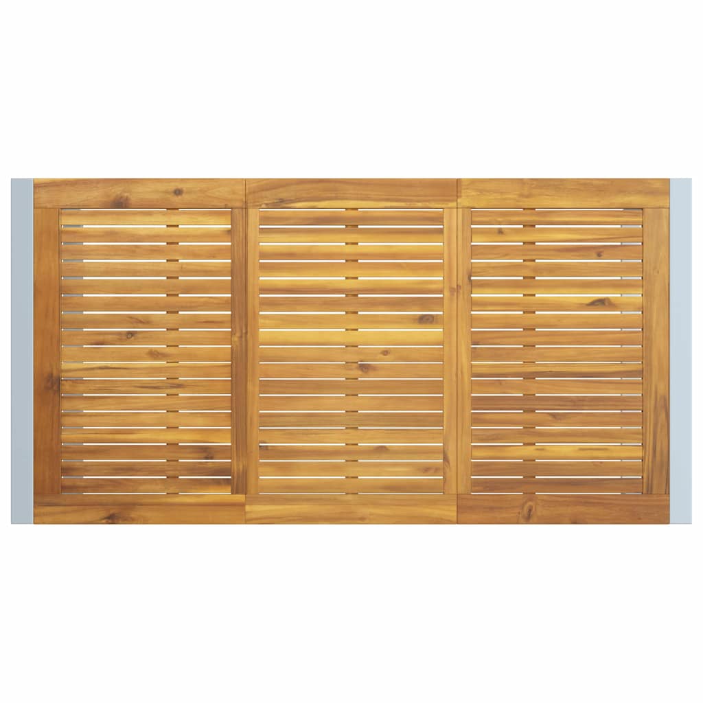 vidaXL Τραπέζι Κήπου Γκρι 160 x 80 x 75 cm Στερεό Ξύλο Ακακίας