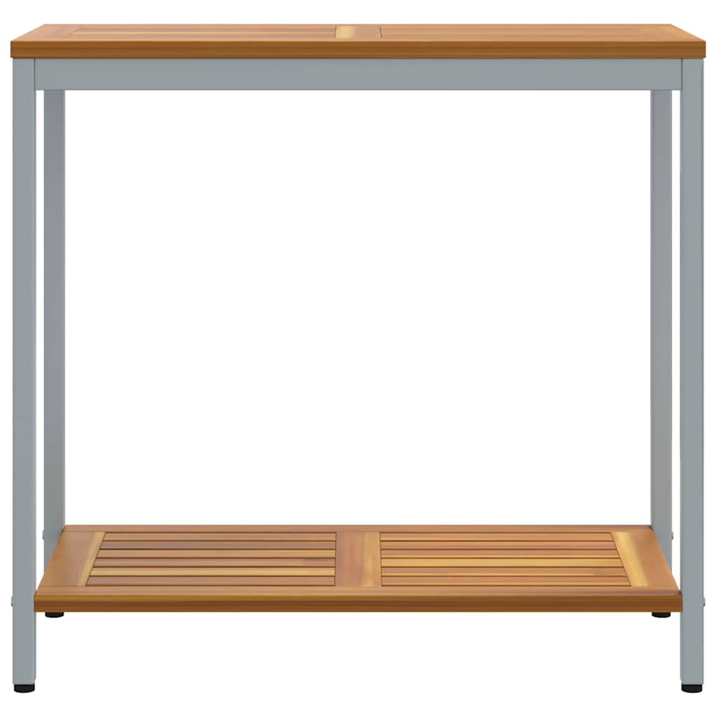 vidaXL Εξωτερικό Τραπέζι με αποθήκευση Φυσικό και γκρι 80 x 35 x 75 cm