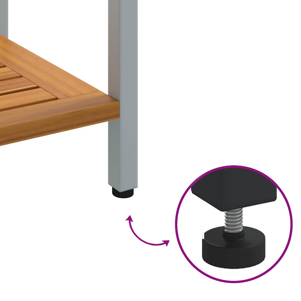 vidaXL Εξωτερικό Τραπέζι με αποθήκευση Φυσικό και γκρι 80 x 35 x 75 cm