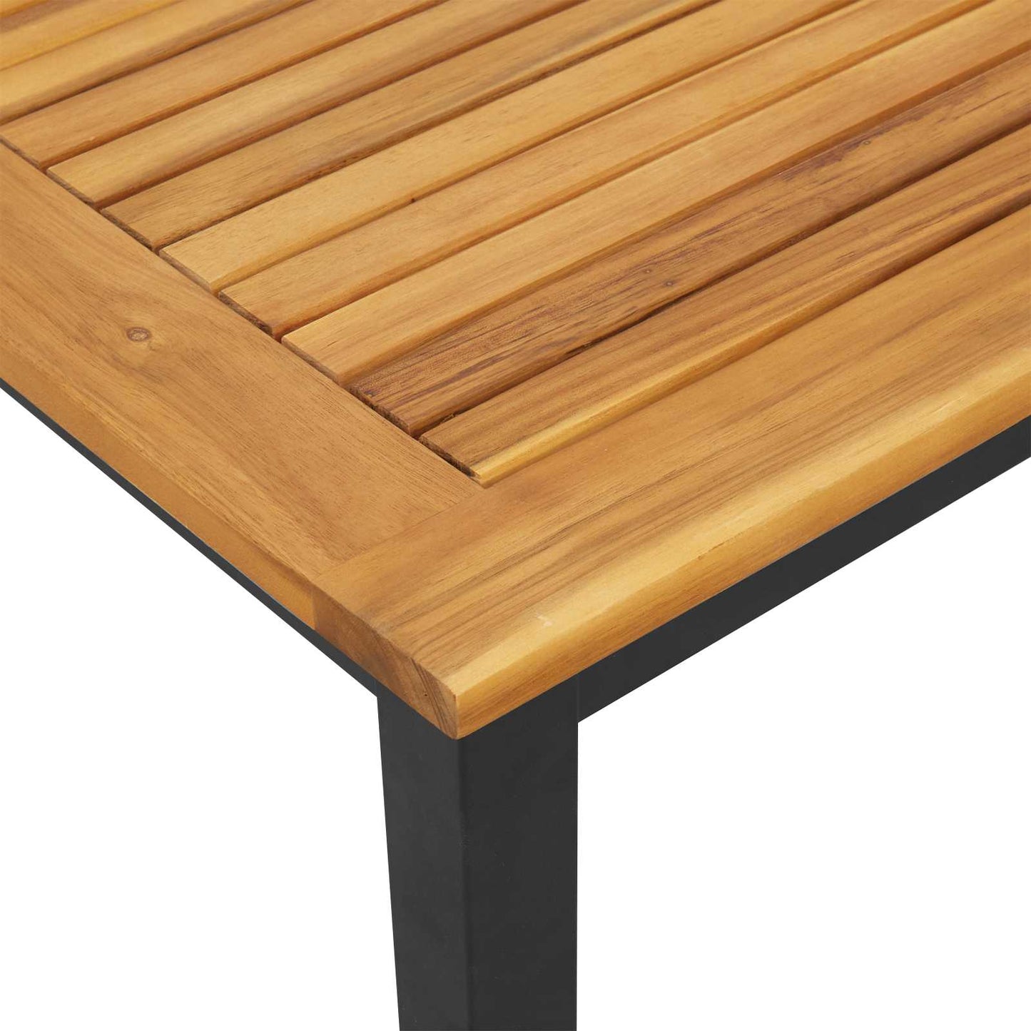 vidaXL Ξαπλώστρα Μαύρο 200 x 55 x 35 cm Στερεό Ξύλο Ακακίας