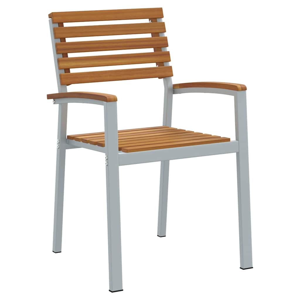 vidaXL Καρέκλα Κήπου 2 pcs Καφέ 56 x 57 x 87 εκ Στερεό Ξύλο Ακακίας