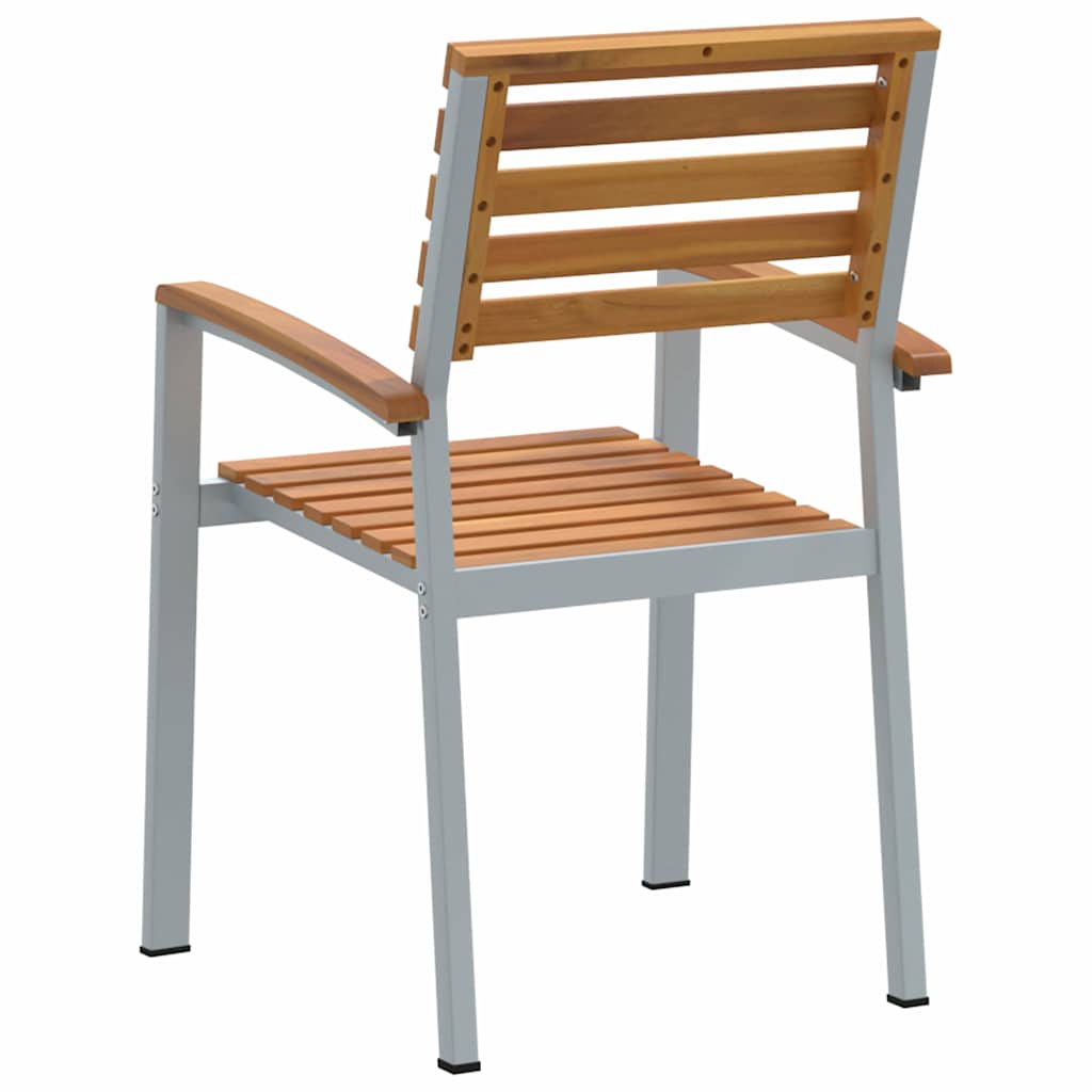 vidaXL Καρέκλα Κήπου 2 pcs Καφέ 56 x 57 x 87 εκ Στερεό Ξύλο Ακακίας