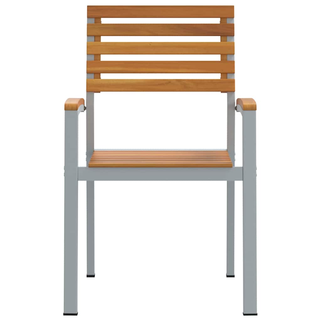 vidaXL Καρέκλα Κήπου 2 pcs Καφέ 56 x 57 x 87 εκ Στερεό Ξύλο Ακακίας