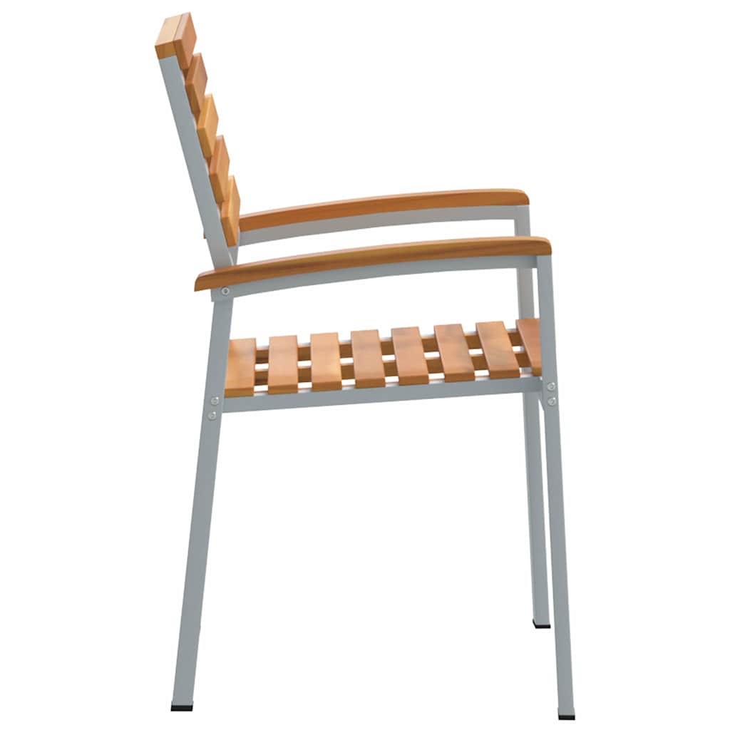 vidaXL Καρέκλα Κήπου 2 pcs Καφέ 56 x 57 x 87 εκ Στερεό Ξύλο Ακακίας