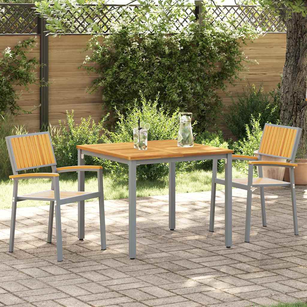 vidaXL Στοιβαζόμενη Καρέκλα 2 pcs Καφέ 56 x 57 x 87 εκ