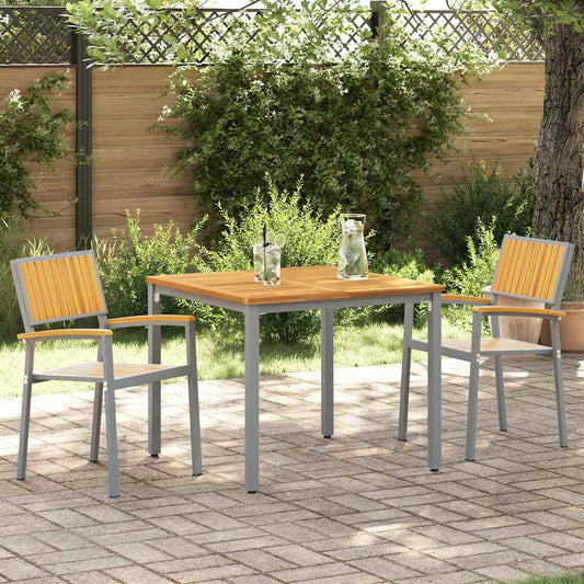 vidaXL Στοιβαζόμενη Καρέκλα 2 pcs Καφέ 56 x 57 x 87 εκ
