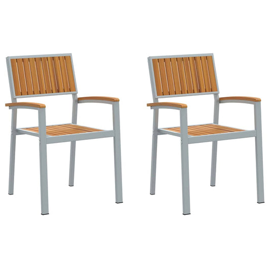 vidaXL Στοιβαζόμενη Καρέκλα 2 pcs Καφέ 56 x 57 x 87 εκ