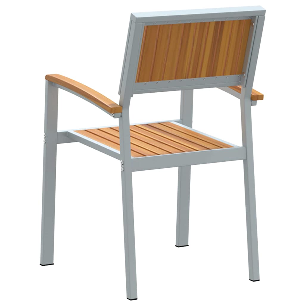 vidaXL Στοιβαζόμενη Καρέκλα 2 pcs Καφέ 56 x 57 x 87 εκ