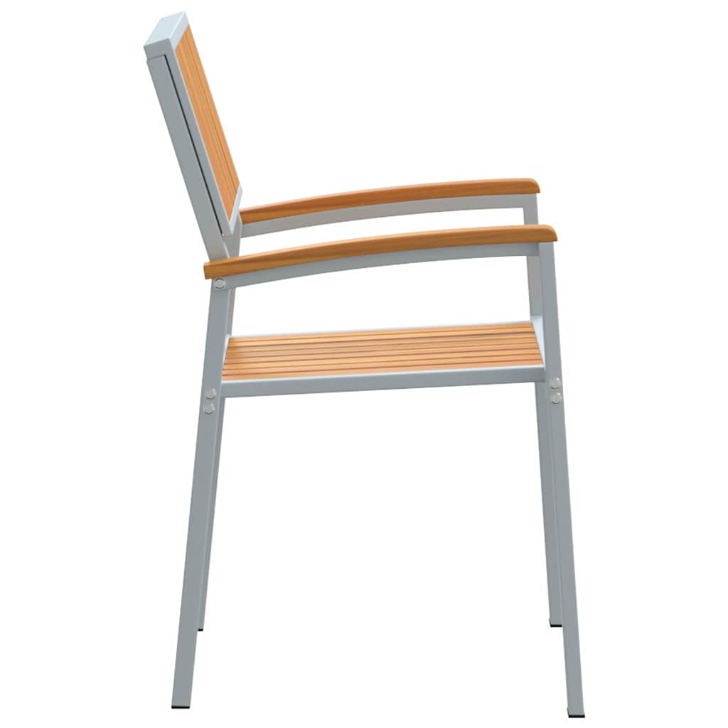 vidaXL Στοιβαζόμενη Καρέκλα 2 pcs Καφέ 56 x 57 x 87 εκ