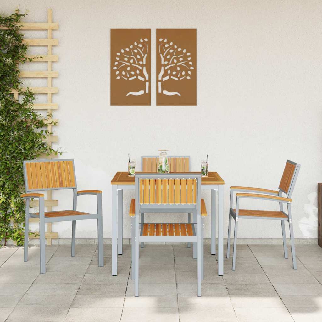 vidaXL Στοιβαζόμενη Καρέκλα 4 pcs Καφέ 56 x 57 x 87 εκ