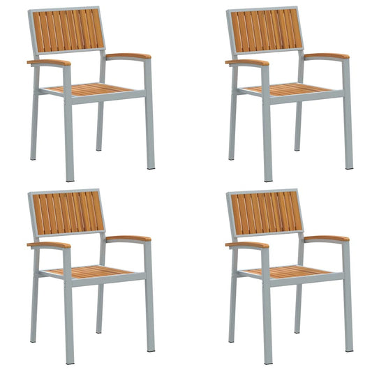 vidaXL Στοιβαζόμενη Καρέκλα 4 pcs Καφέ 56 x 57 x 87 εκ
