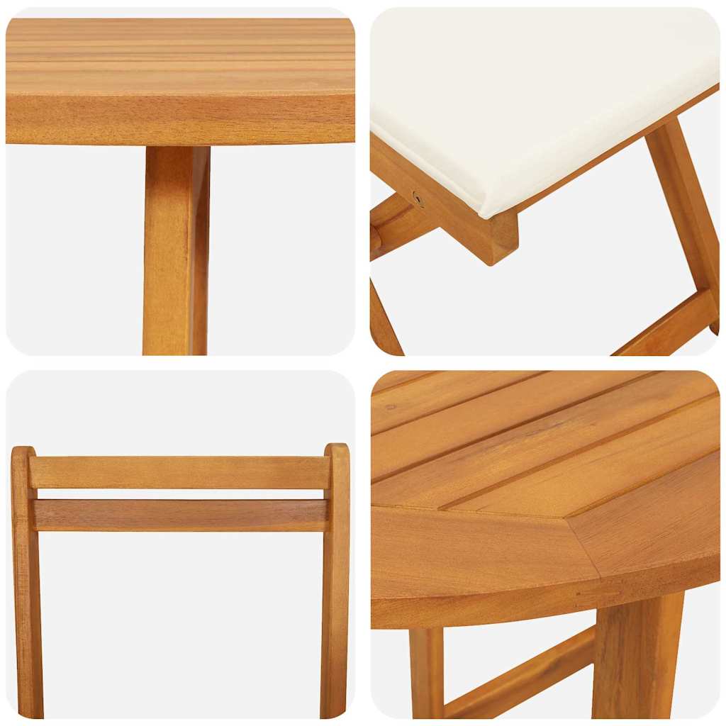 vidaXL Σετ μπιστρό 3 pcs Καφέ Μασίφ ξύλο ακακίας