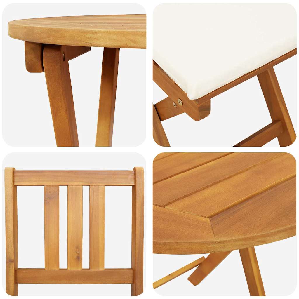 vidaXL Σετ μπιστρό 3 pcs Καφέ Μασίφ ξύλο ακακίας