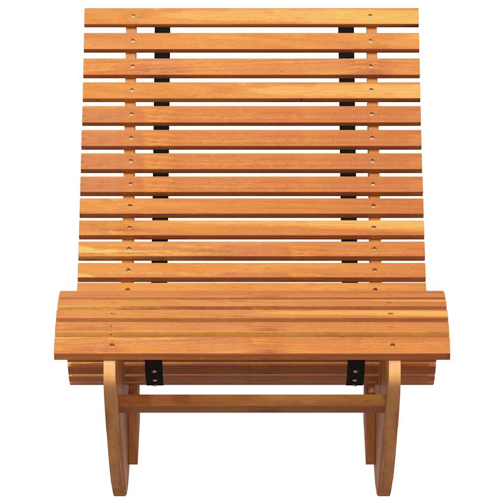 vidaXL Ξαπλώστρες με Κούνια 2 pcs Καφέ 154 x 60 x 74 εκ