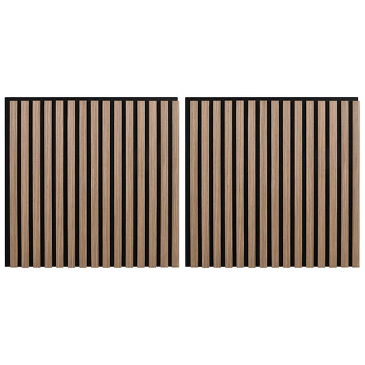 vidaXL Ακουστικά πάνελ τοίχου 2 τεμάχια με σχισμές καπλαμά δρυός