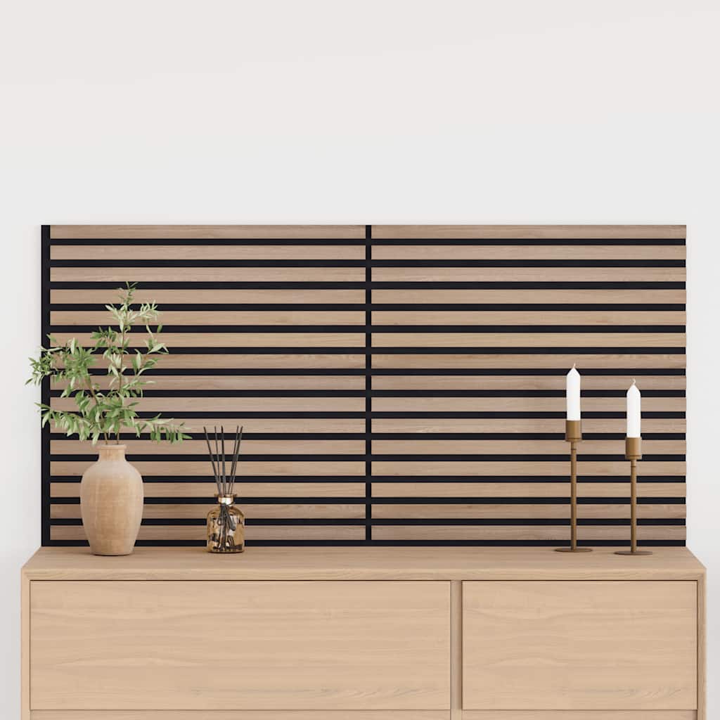 vidaXL Ακουστικά πάνελ τοίχου 2 τεμάχια με σχισμές καπλαμά δρυός