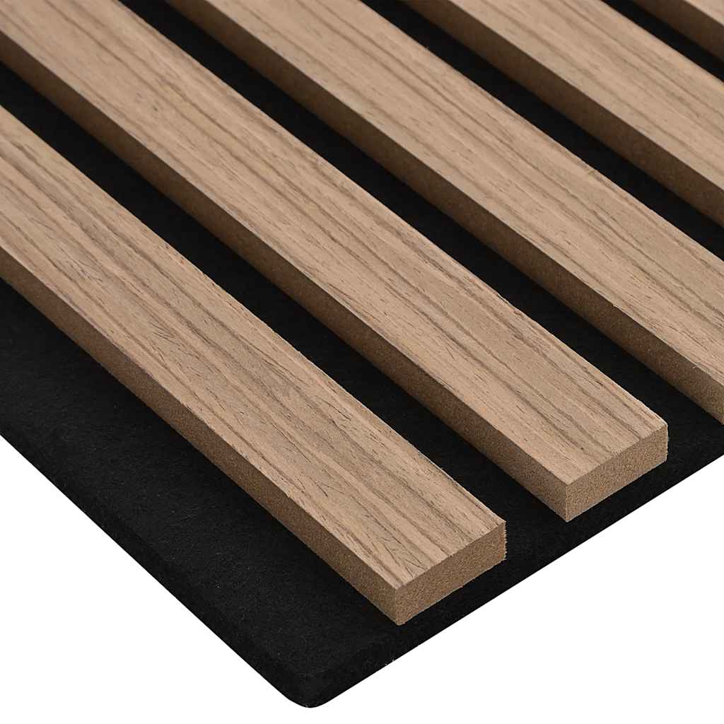 vidaXL Ακουστικά πάνελ τοίχου 2 τεμάχια με σχισμές καπλαμά δρυός