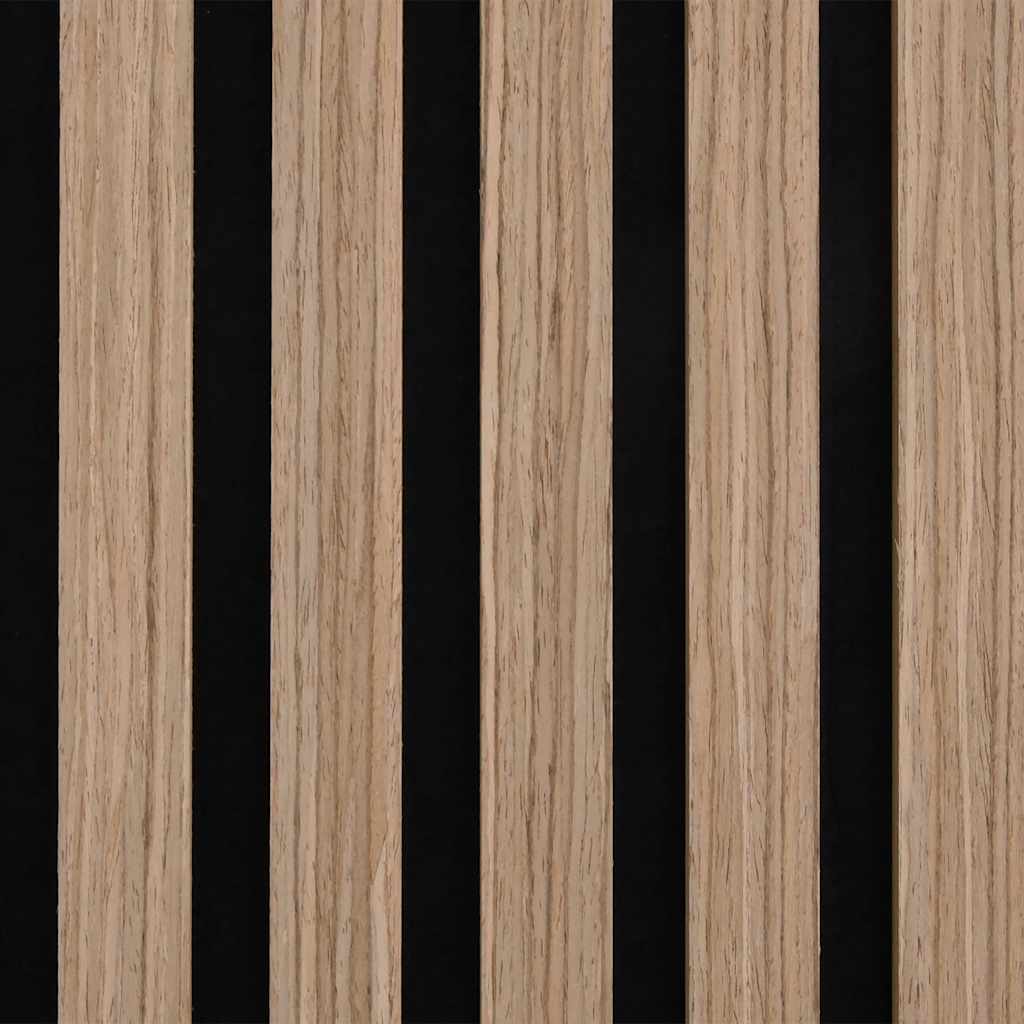 vidaXL Ακουστικά πάνελ τοίχου 2 τεμάχια με σχισμές καπλαμά δρυός