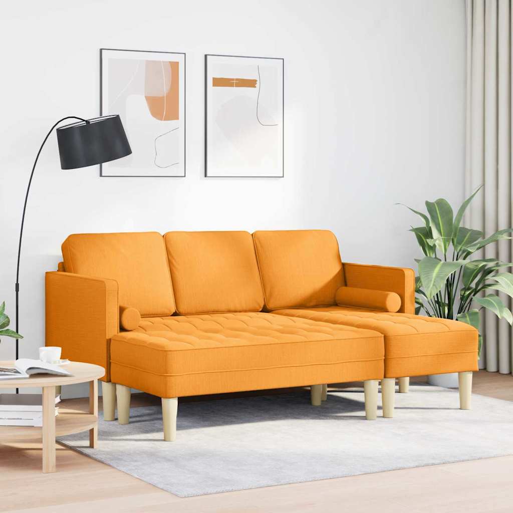 vidaXL Σετ Καναπέ με μαξιλάρι 2 pcs Σκούρο κίτρινο Πολυεστέρας