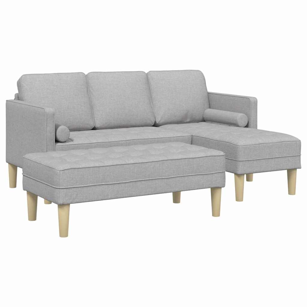 vidaXL Σετ Καναπέ 2 pcs Σκίουρος Γκρί 173 x 131 x 67 εκ Πολυεστέρας