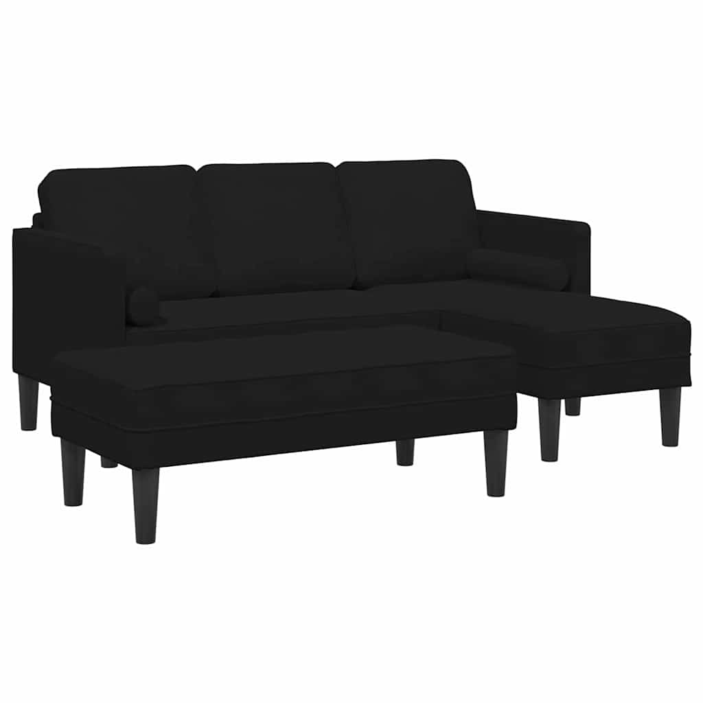vidaXL Σετ Καναπέ με μαξιλάρι 2 pcs Μαύρο Πολυεστέρας