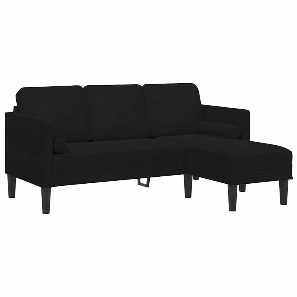 vidaXL Σετ Καναπέ με μαξιλάρι 2 pcs Μαύρο Πολυεστέρας
