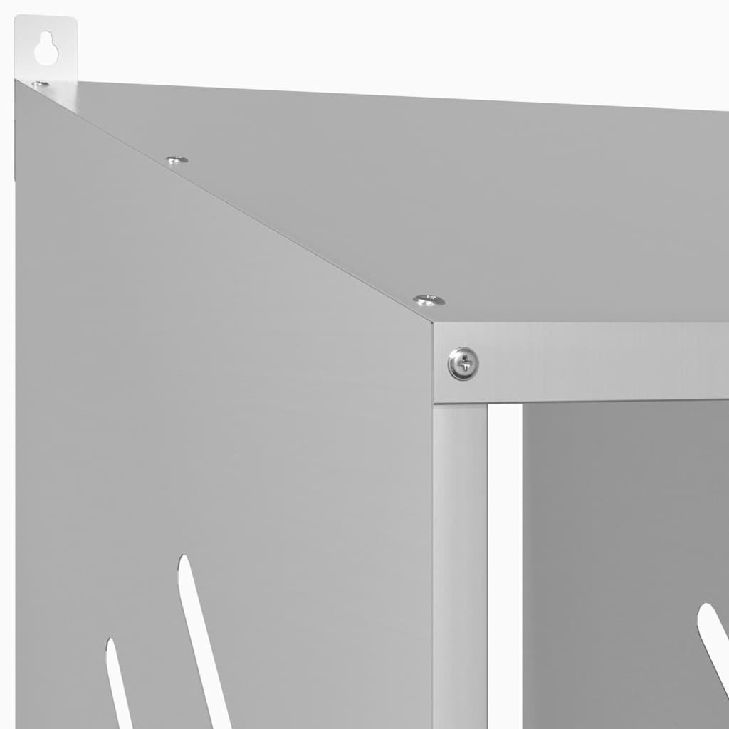 vidaXL Κουτί φωλιάς κοτόπουλου με 3 θήκες γαλβανισμένο ασήμι μέταλλο