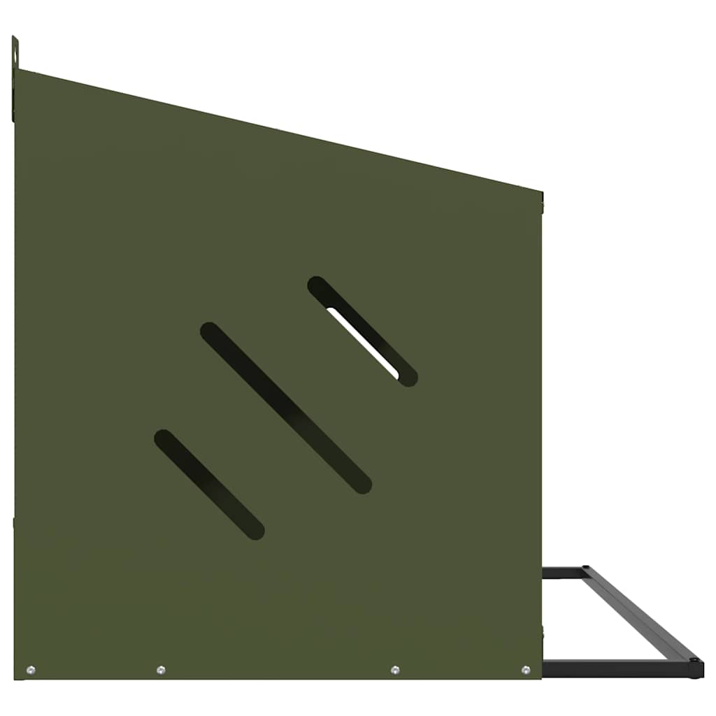 vidaXL Κουτί φωλιάσματος κοτόπουλου 2διαμερίσματα Ελαιοπράσινο μέταλλο