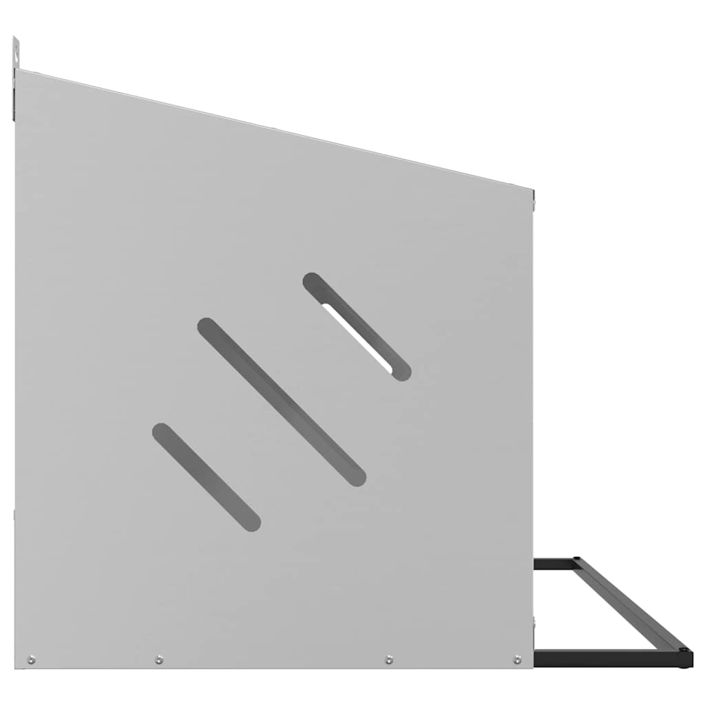 vidaXL Κουτί φωλιάς κοτόπουλου με 2 θήκες γαλβανισμένο ασήμι μέταλλο