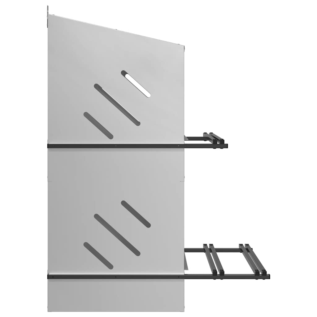 vidaXL Κουτί φωλιάς κοτόπουλου με 4 θήκες γαλβανισμένο ασήμι μέταλλο