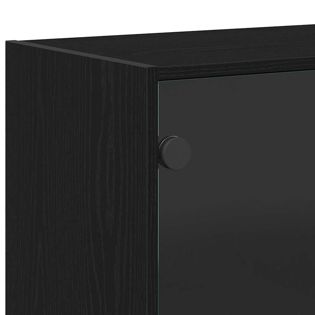 vidaXL Highboard Μαύρο 68 x 37 x 142 εκ Επεξεργασμένο ξύλο