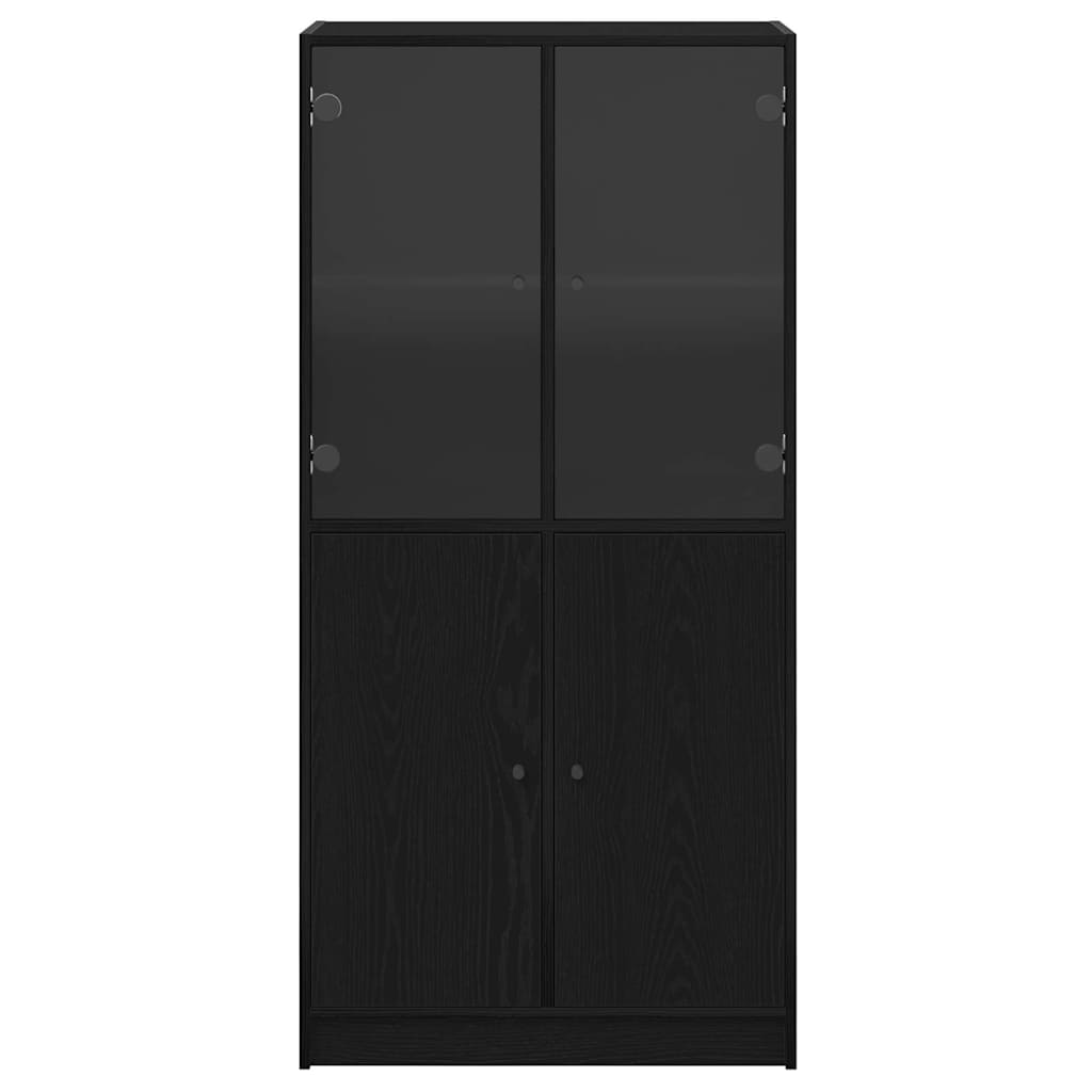vidaXL Highboard Μαύρο 68 x 37 x 142 εκ Επεξεργασμένο ξύλο