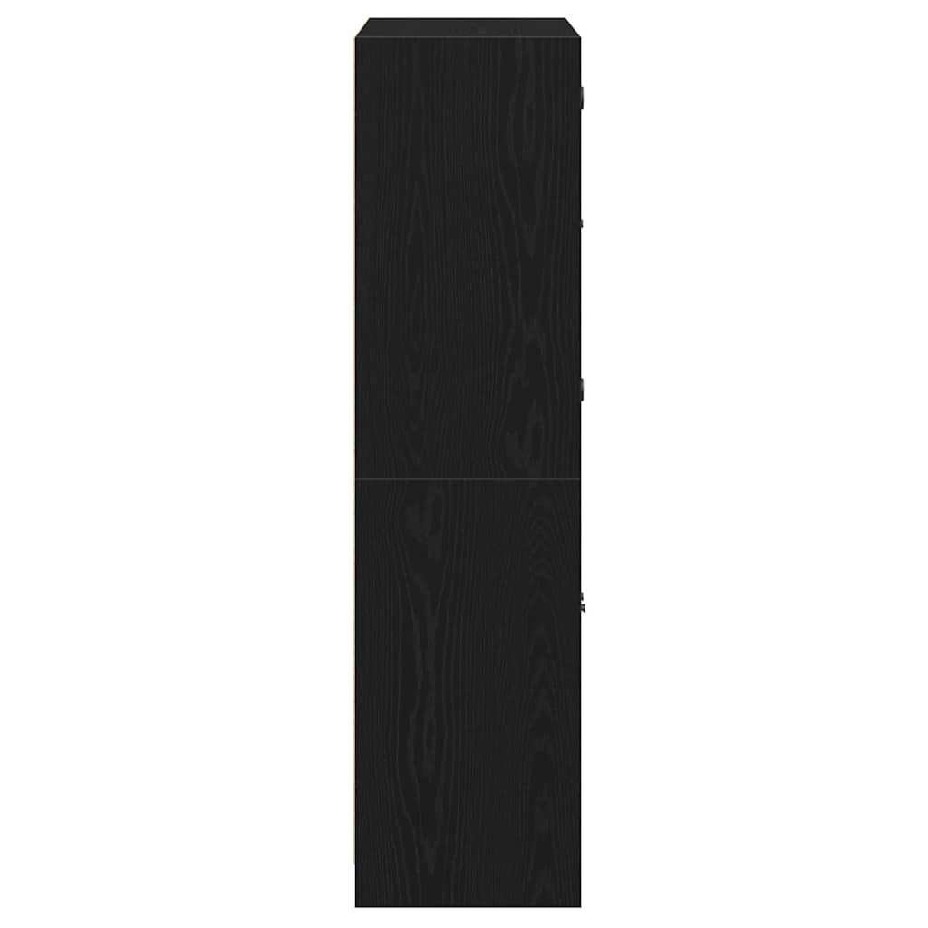 vidaXL Highboard Μαύρο 68 x 37 x 142 εκ Επεξεργασμένο ξύλο