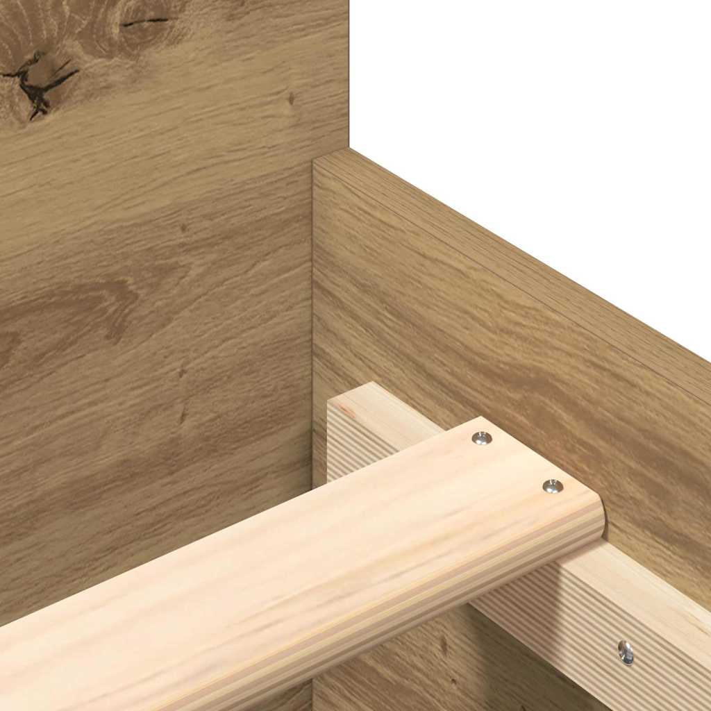 vidaXL Κρεβάτι Artisan Oak 200x200 εκ Επεξεργασμένο ξύλο