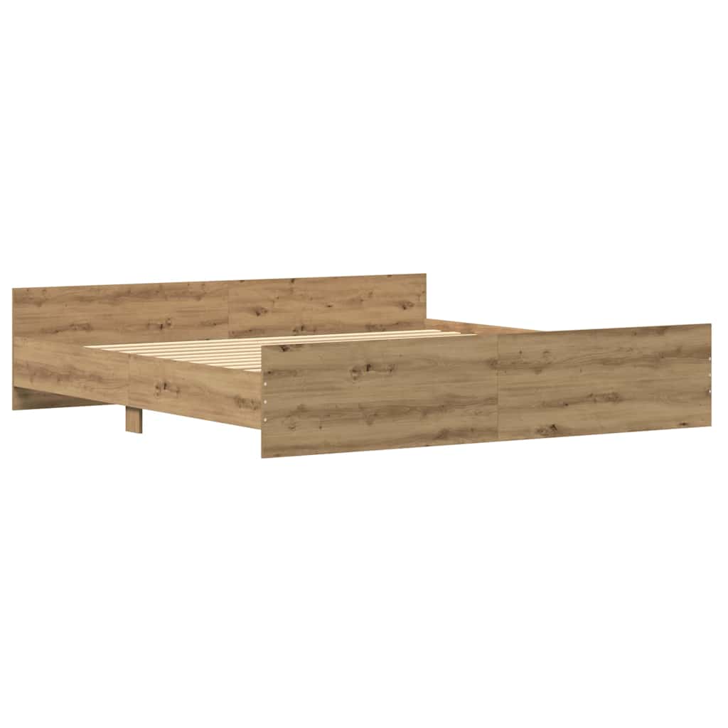 vidaXL Κρεβάτι Artisan Oak 200x200 εκ Επεξεργασμένο ξύλο