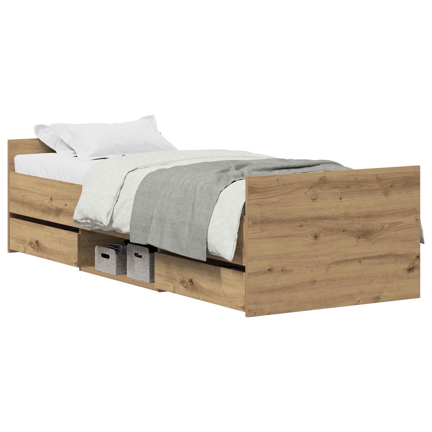 vidaXL Σκελετός Κρεβατιού με συρτάρι Artisan Oak 193 x 78 x 50 εκ.