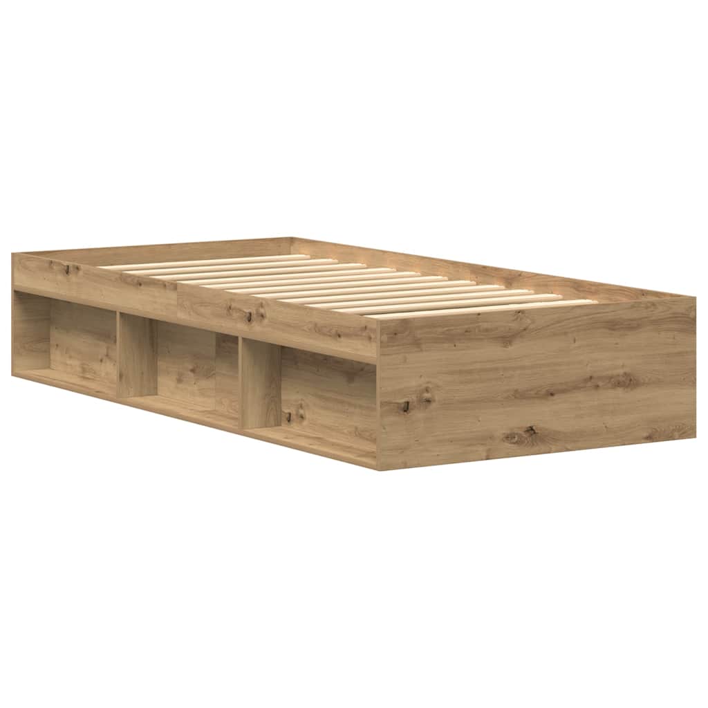 vidaXL Πλαίσιο κρεβατιού χωρίς στρώμα 75x190 εκ. Επεξεργασμένο Ξύλο
