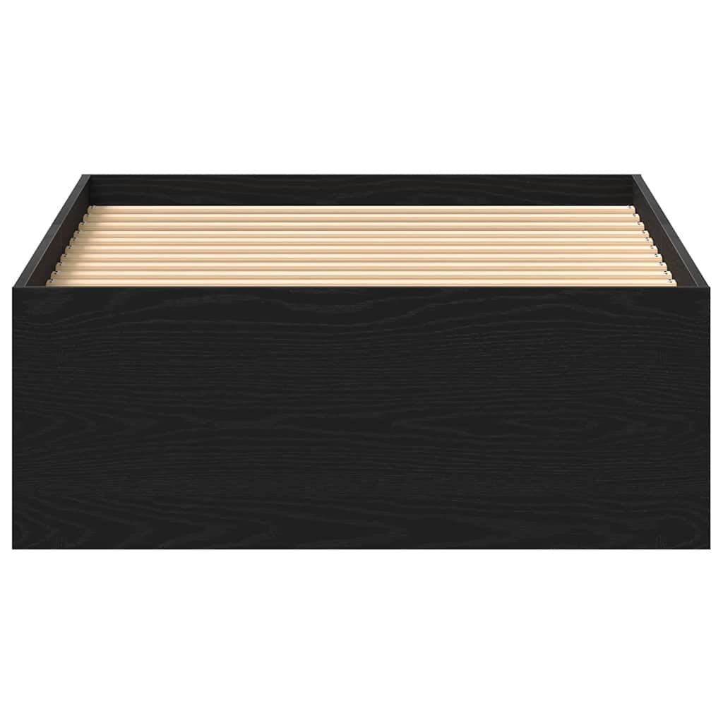 vidaXL Πλαίσιο Κρεβατιού Χωρ. Στρώμα Μαύρη βελανιδιά 75x190 εκ