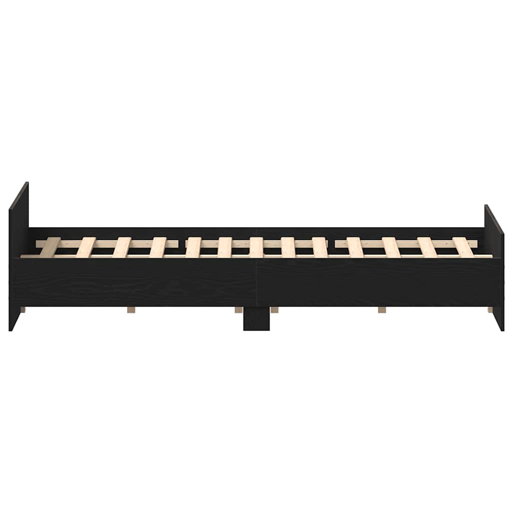 vidaXL Πλαίσιο κρεβατιού χωρίς στρώμα Μαύρη βελανιδιά 140x200 εκ.